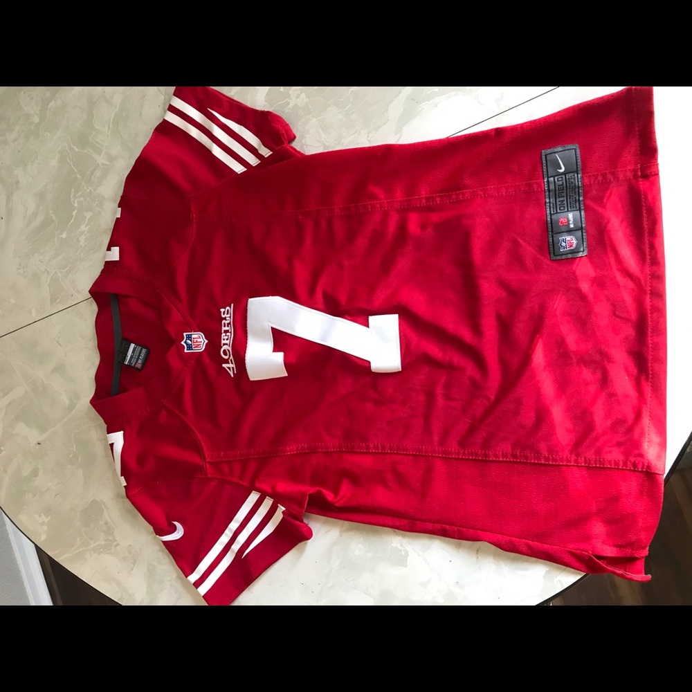 49er jersey, never worn. kids size large.